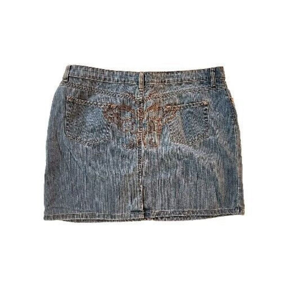 BUTTERFLY BLING! Denim Skirt Size 20 Metrostyle Boho‎ Art
